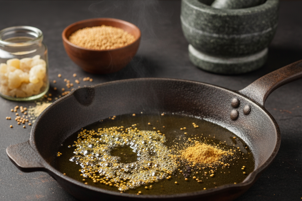 Cooking with Hing and Mustard Seeds